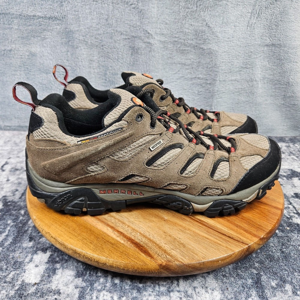 Merrell Moab Waterproof Hiking Shoes Mens 11 Brown Suede Trail Vibram J88621